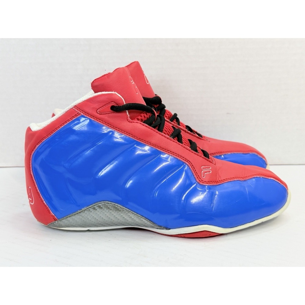 Fila Mid Top Basketball Shoes Red Blue Men's Size 7 Style 3BM01354-422